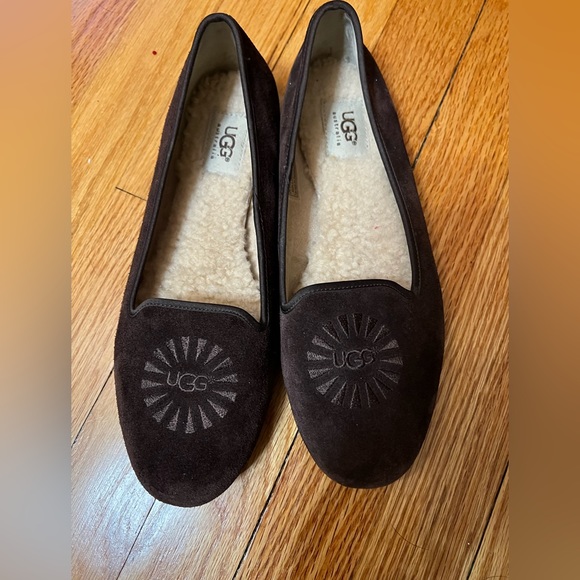 UGG Shoes - EUC Brown Suede Ugg Slippers 8.5